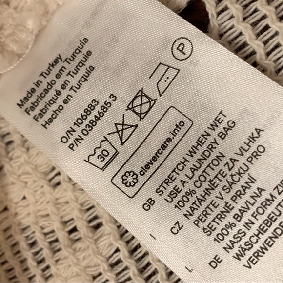 H&M  Cream Bohemian Fringe Lace Top Size 10 - Picture 8 of 8